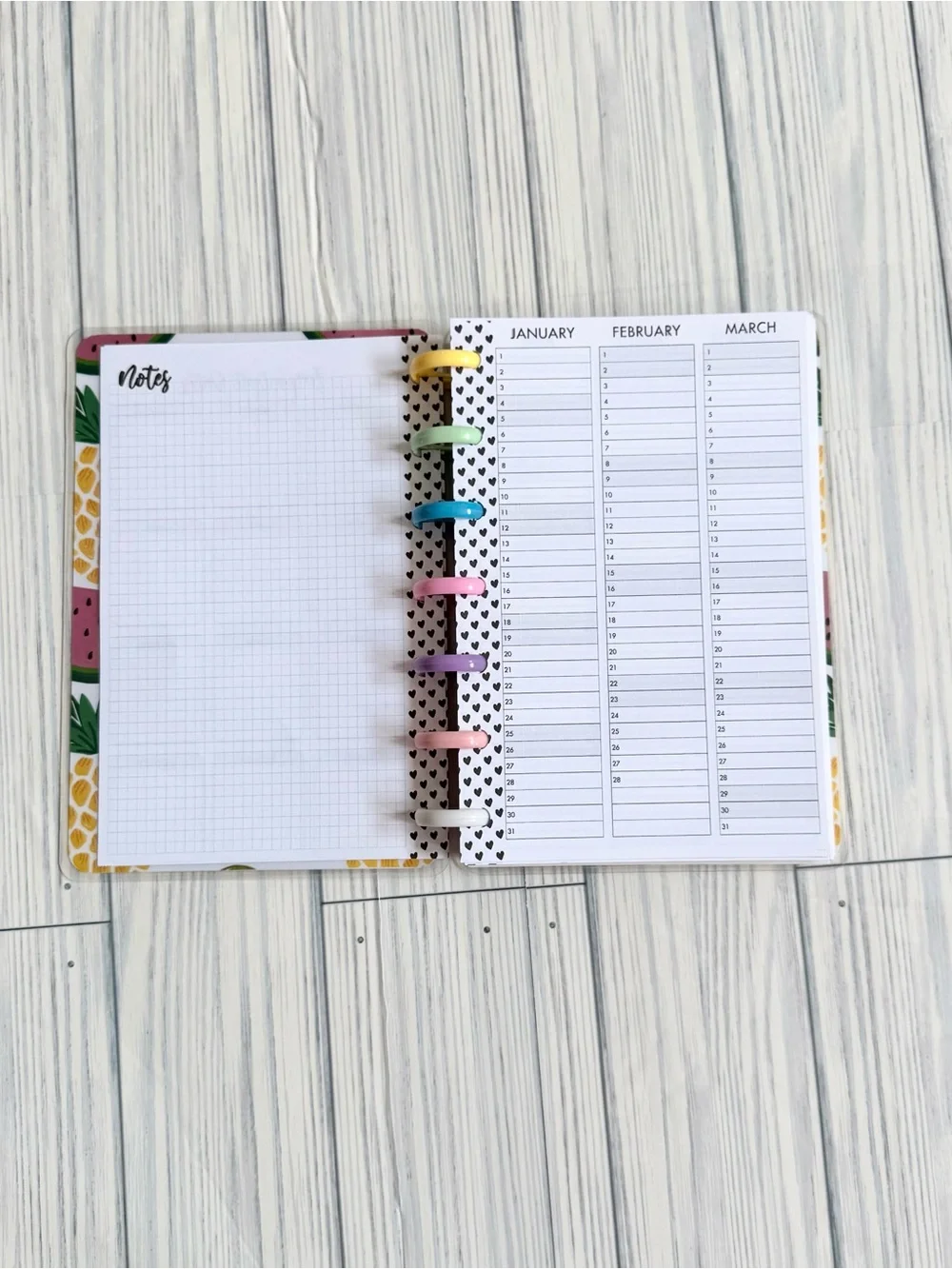 Mini Happy planner size undated tropical Girl plants fruits